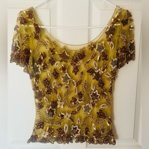 BEAUTIFUL YELLOW BEADED BLOUSE